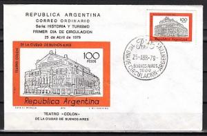 Argentina, Scott cat. 1167. Opera House definitive value. First day cover.