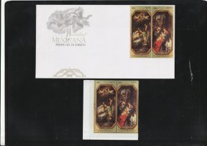 Navidad Mexicana 2609-10 + Sobre Primera Emision MNH hriz pair