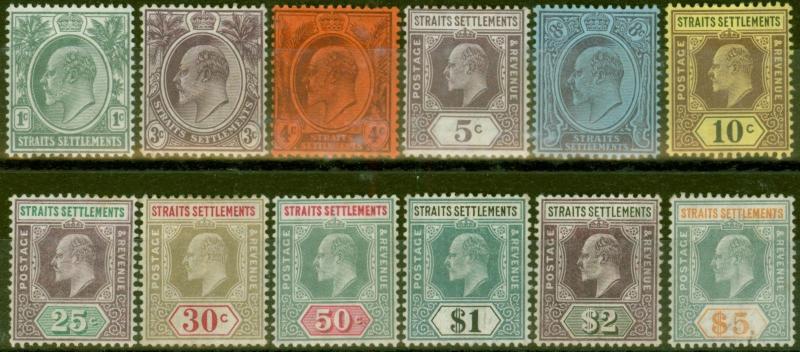 Straits Settlements 1904-10 set of 12 SG127-138a Fine Lightly Mtd Mint