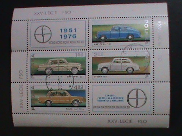 POLAND-1976-SC# 2180-3- 25TH ANNIV: ZERAN AUTOMOBILE FACTORY, WARSAW, CTO-SHEET