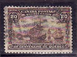 Canada-Sc#103- id1888-used 20c brown Tercentenary-Ships-1908-      