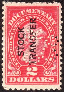 1918, US $2, Stock Transfer, Used, Sc RD13