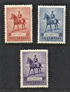 STAMP STATION PERTH - Australia #152-154 Set KGV on Charger MNH/MVLH CV$60.00