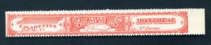 Ryan RC6n - 1880 Cigarette Stamp / Strip - Not More Than 1/20th pound - Red