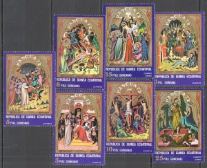 Wb449 1972 Guinea Ecuatorial Art Easter Paintings #46-52 1Set Mnh