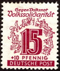 1946, Germany, West Saxony, 15+10pf, MH, Sc 14NB8