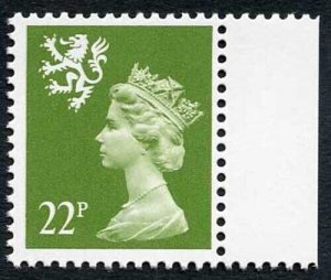 SGS48ea 1984 22p yellow-green Scotland (JW type 2) Scarce U/M