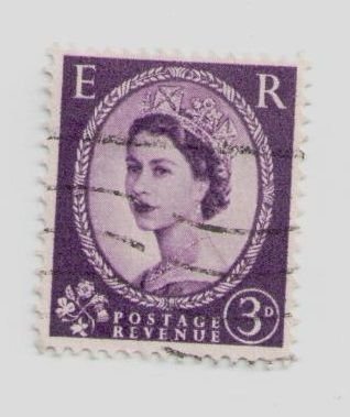 1954 Great Britain #297 Queen Elizabeth II - Predecimal Wilding Royalty, USED