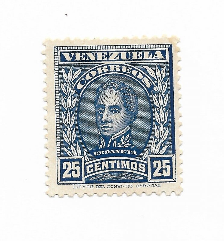 VENEZUELA 1911 RAFAEL URDANETA  25C MILITARY INDEPENDENCE MINT HINGED SC 253