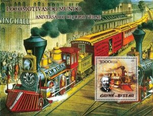 Guinea - Bissau 2005 - Trains (steam trains), Anniversary Jules Verne s/s. MNH