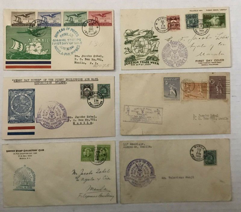 6 1934-1941 Philippines first day covers [y5323]