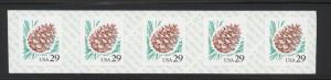 #2491 MNH Pine Cone Strip of 5