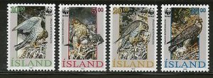 Iceland 1992 WWF Eagle Gyrfalcon Birds of Prey Wildlife Animal Sc 762-65 MNH #13