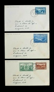 Canada Airmail Special Delivery FDC #CE3,C9,E11 Lot of 3, 1946