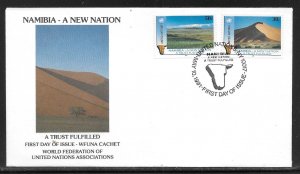 United Nations NY 588-589 Namibia WFUNA Cachet FDC First Day Cover