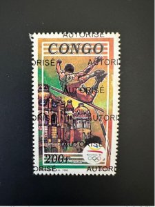 Congo 1998 Mi. B1523 overloaded AUTHORIZED Olympic Games 1992 Barcelona Jumping