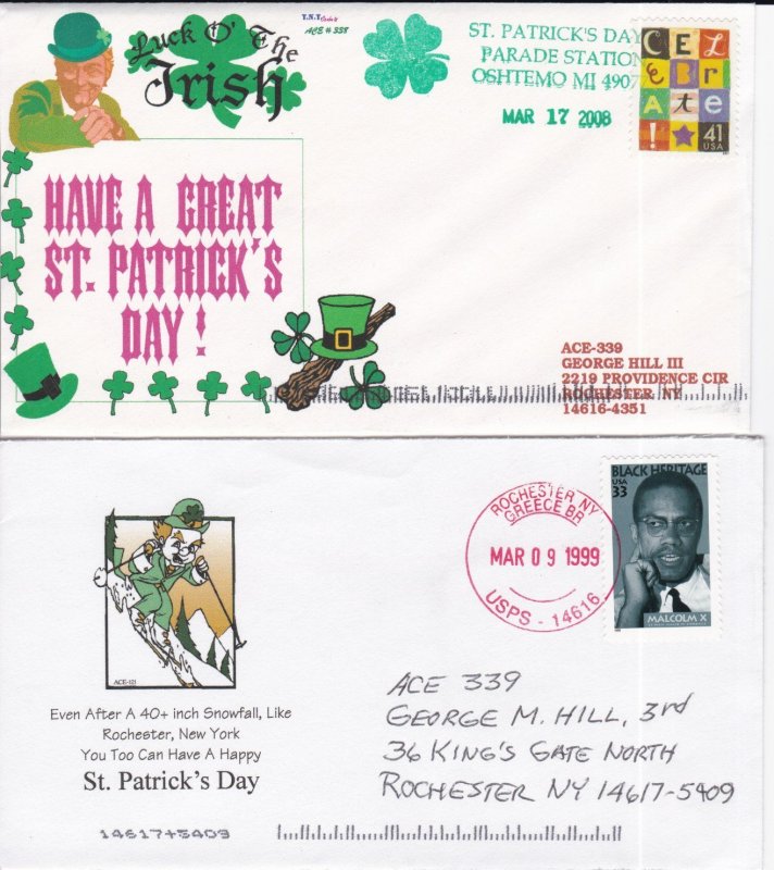 United States 10 ACE Cacheted Colorful Covers