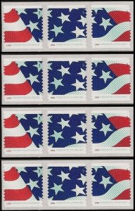 US 4963a Stars & Stripes presorted standard 10c coil strip (3x4 stamps) MNH 2015