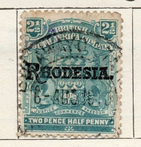 Rhodesia 1909 Early Issue Fine Used 2.5d. Optd NW-11492 