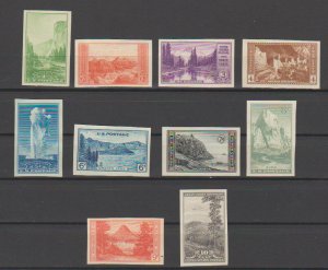 756-765 National Parks Issue 1934 Imperf Set of 10 LH NGAI