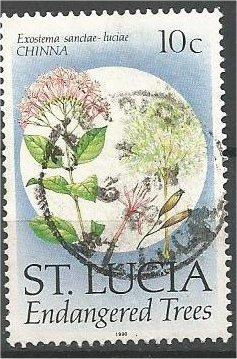 ST. LUCIA, 1990, used 10c Trees In Danger Scott 953