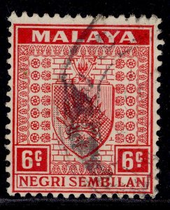 MALAYSIA - Negri Sembilan GVI SG27, 6c scarlet, FINE USED.