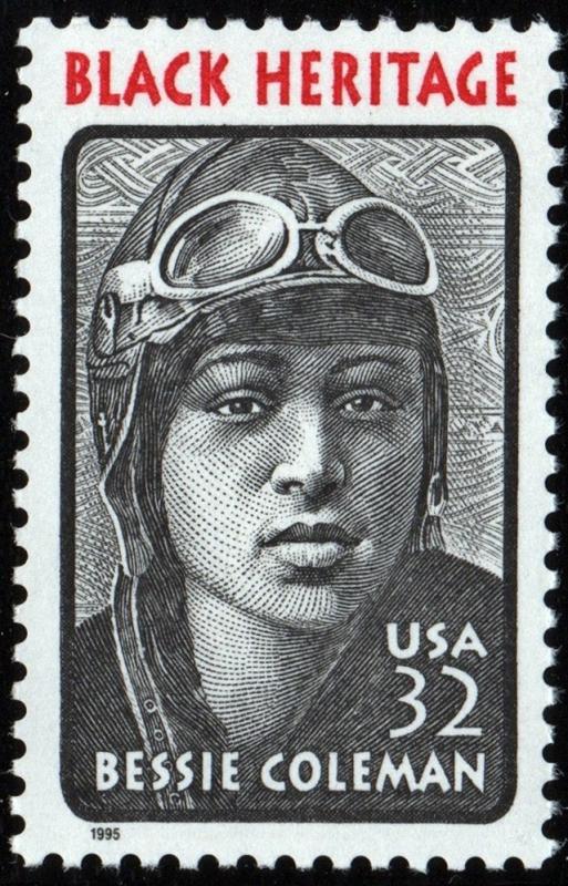 SC#2956 32¢ Black Heritage: Bessie Coleman Single (1995) MNH