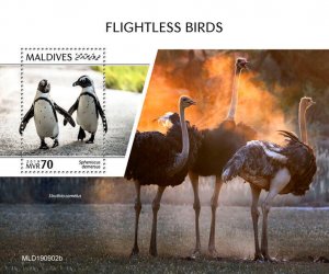 Maldives 2019 MNH Flightless Birds on Stamps Penguins African Penguin 1v S/S