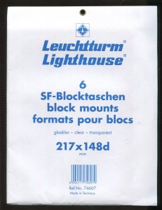 Pack of 6 - Lighthouse Pre-Cut Stamp SF-Block Mounts 217x148d - Clear