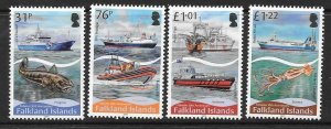 FALKLAND ISLANDS SG1381/4 2017 FISHERIES MNH 