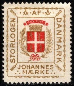 Vintage Denmark Poster Stamp Freemason Masonic The Grand Lodge Johannes Seal