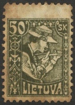 LITHUANIA  #102 ,USED ON 102 CARD - 1921 - LITH018