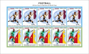 SIERRA LEONE 2022 IMPERF SHEET CHAMPION PANDEMIC AFRICA WORLD CUP FOOTBALL MNH-