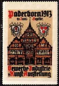 1913 Germany Poster Stamp Paderborn Commercial And Industrial Art Exhibition