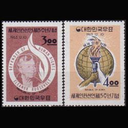 KOREA 1963 - Scott# 414-5 Human Rights Set of 2 NH