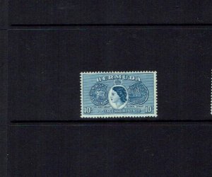 Bermuda: 1953 Queen Elizabeth II definitive,  10/- deep ultramarine, MNH