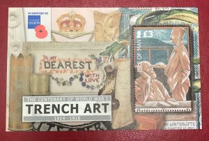 2014 Isle of Man Sc 1626 Trench Art S/S and presentation booklet Cv8.25 Lot 8760