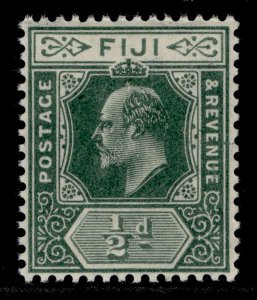 FIJI EDVII SG118, ½d green, NH MINT. Cat £12.