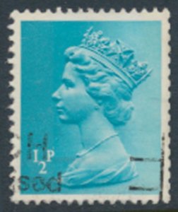 GB  Machin ½p X841 2 bands  Used SC# MH22  see scans & details