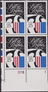 2421 Constitution Bicentennial Plate Block MNH