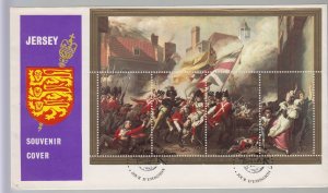 Jersey 1981 Battle Miniature Sheet on FDC