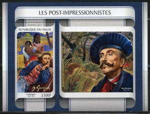 NIGER 2017  POST IMPRESSIONSISTS PAUL GAUGUIN SOUVENIR SHEET MINT NEVER HINGED