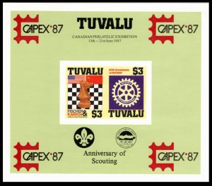 TUVALU SC#352a-b 15th World Scout Jamboree IMPERFORATE S/S (1986) MNH