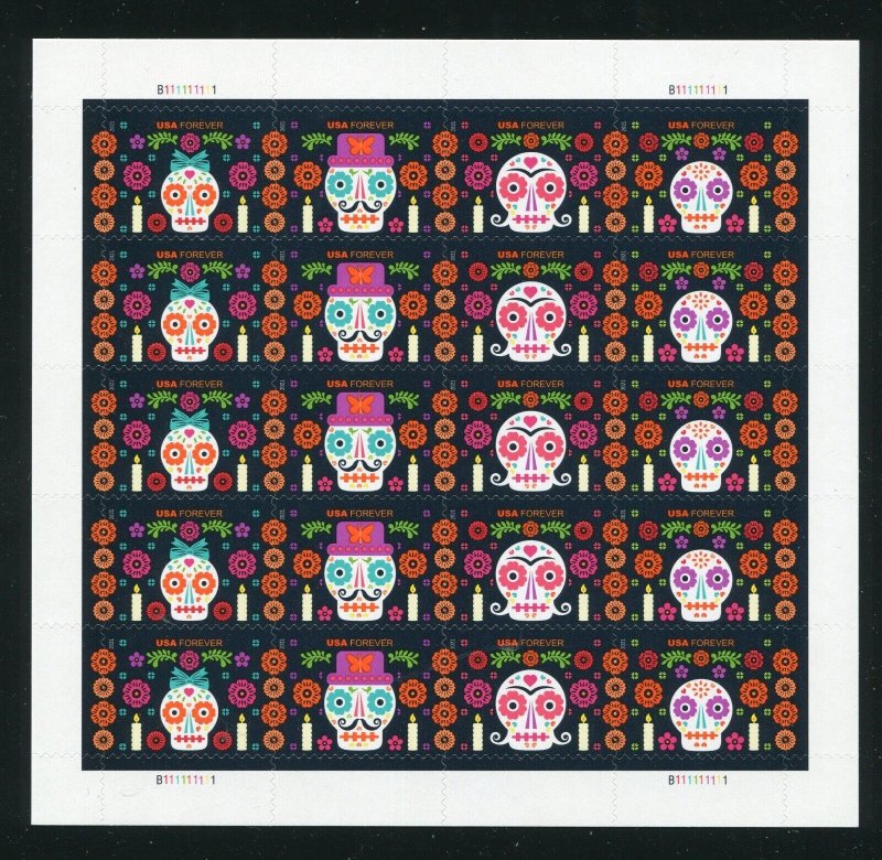 5640 - 5643 Day of the Dead Sheet of 20 Forever Stamps 2020 MNH