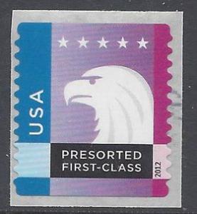 #4587 25c Spectrum Eagle Coil Single 2012 Mint NH