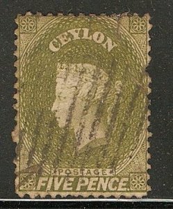 Ceylon 52 SG 84 Used F/VF 1863 SCV $350.00