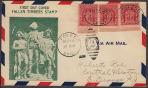 1929 Battle of Fallen Timbers Sc 680-5A A. C. Roessler cachet Toledo OH airmail