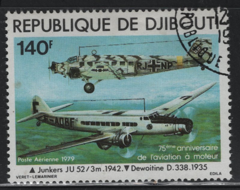 Djibouti C124 Junkers JU-52 and Dewoitine D338 1979