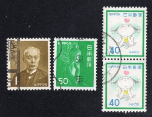 Japan 1966 1y,  1976 50y & 1981 40c Pair, Scott 879A, 1244, 1459 used