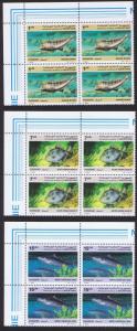 Mauritania Fish 3v Top Left Corner Blocks of 4 SG#896-898 SC#631-633